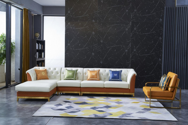 Design Pohovka Rozkládací pohovka Růží Luxus Dvoumístná stolice Potahový garniš Living room set