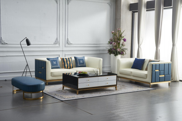 Sofa set 3+2 sedadlo Konferenční stolek Konferenční stolek Taburet 4dílný Obývací pokoj