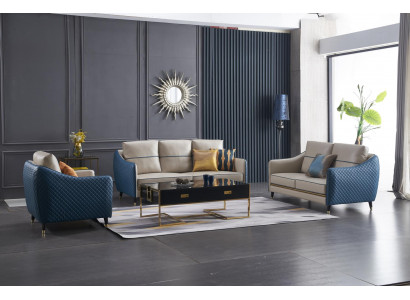 Sedačka 3+1 křeslo set design dekorace pohovky čalouněné gauče relaxační kůže.