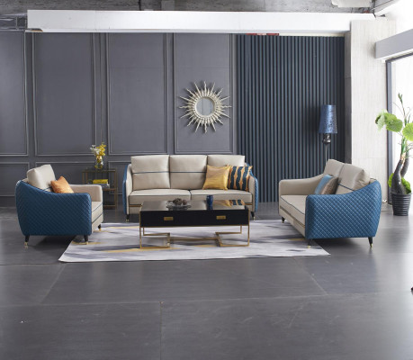Designový klasik Chesterfield Big xxl 3-místná pohovka z kůže a textilu