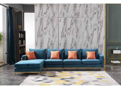 Obývací krajina rohová sedací souprava L tvaru Křeslo Dekorativní set Garnitůra Moderní Sofa Kůže NOVÉ