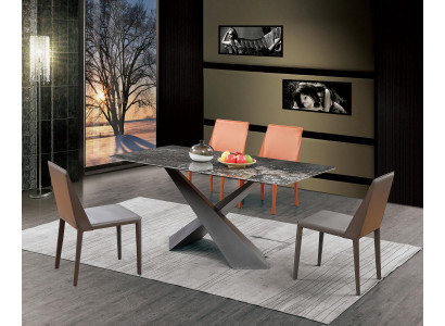 x Nohy Sloupový Stůl Jídelní Tisky 180x90 Luxusní Design Nábytek Mramor