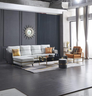 Modernes Sofa Ecksofa L Form Couchtisch Hocker Ecksofa Polster Hocker