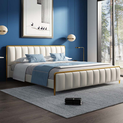 Klasická postel manželská postel Postel 2x Noční stolky Dřevo Design Nové Postele 3 díly Set