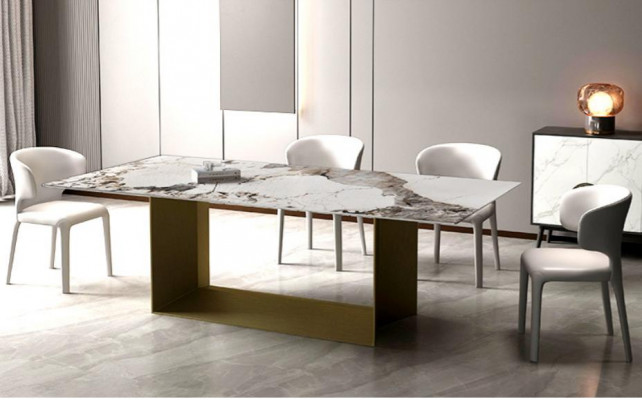 Moderní obývací pokoj jídelna Kuchyně Stoly 180x90 Jídelní stůl Designový stůl Nerez ocel