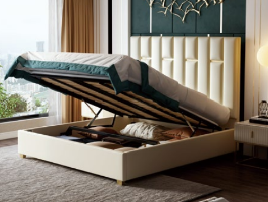 Luxus Schlafzimmer Doppelbett Bett 150/180x200cm Metall Neu Hotel