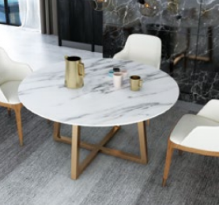 Designový kulatý stůl se železným rámem, kulaté stoly do obývacího pokoje, luxusní zlatý design