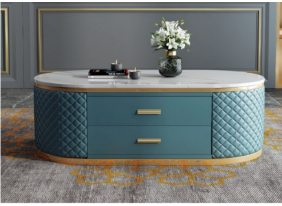 Vysoká kvalita stolů do obývacího pokoje - Oválný designérský stůl z nerezu Luxus.