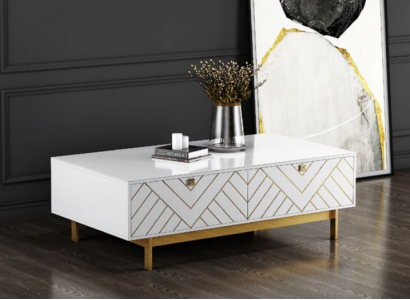 Elegantní lesklý konferenční stolek z nerezové oceli USA Luxury