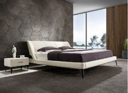 Designerová postel z masivního dřeva Luxusní nábytek manželská postel Nový pokoj Polstrovaná