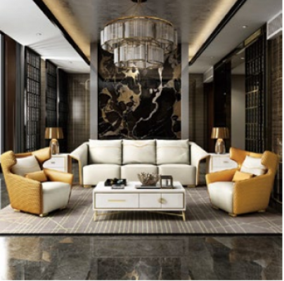 Nábytek Luxus sedací souprava gauč sofa potah 3+1+1 žlutý designér.