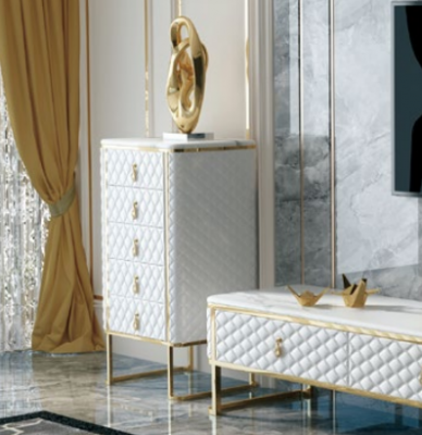 Dekorativní komoda Sideboard Skříně Komody Skříně 5 šuplíků Vysoký skříň