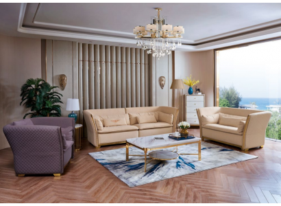 Sofa set Sedací souprava 3+2+1 Designerová sedačka Konferenční stolek Italský luxus