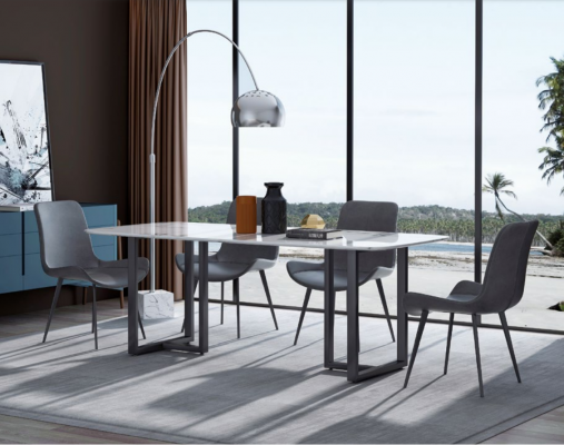 Design jídelní skupina stůl + 4 židle sedadlo polštář dekorace garnitury stoly