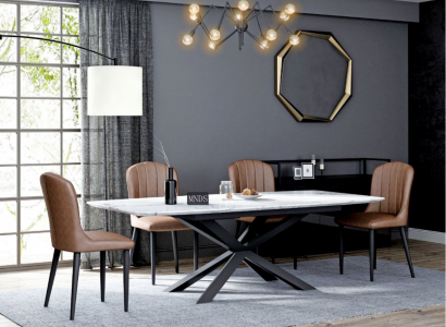 Jídelní pokoj Design Nábytek Skupina židlí Stůl + 4 židle se zády 5dílná sada