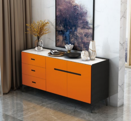 Italský styl nábytek Vysoký komoda Designér skříň Skříně Oranžový