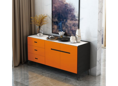 Italský styl nábytek Vysoký komoda Designér skříň Skříně Oranžový