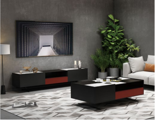 Italský design nábytek 3ks. set komoda + konferenční stolek + audiovizuální stěna