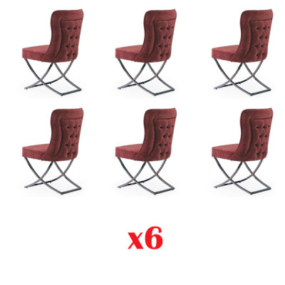 Jídelna 6 židlí nábytek design ze nerezové oceli Konferenční židle italský styl