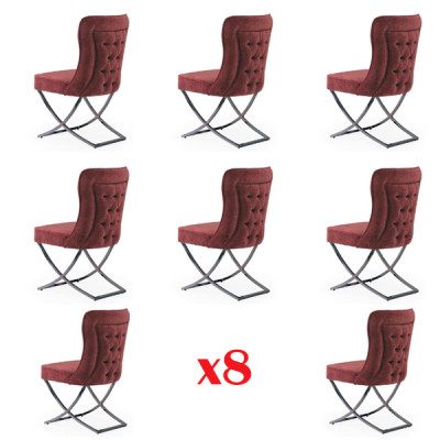 Designový set židlí 8 textilních židlí Gastro látkové jídelní židle skupiny