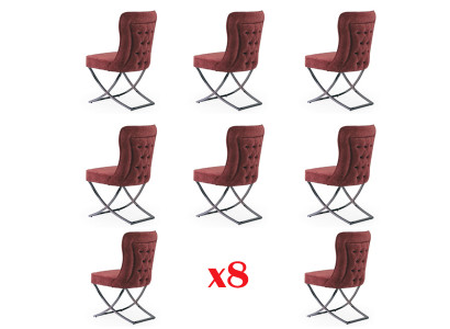 Designový set židlí 8 textilních židlí Gastro látkové jídelní židle skupiny