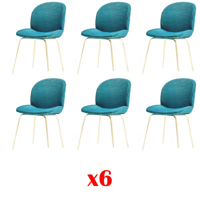 Zelené křeslo 6x Luxus Moderní jídelní křeslo židle Sedadlo Moderní dřevo
