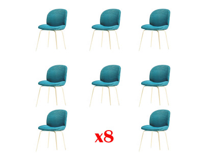 Designový set židlí 8x ***od textilu potahovaných židlí pro jídelnu nový.