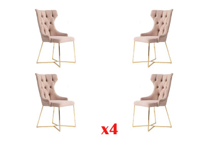 Nastavení 4x Chesterfield Designer křeslo z masivního dřeva křeslo Designer do jídelny