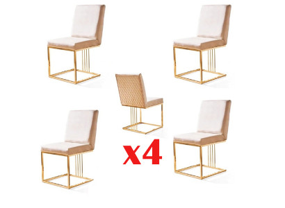 Designová sada židlí 4x křesla Tkaninová židle Tkaninové jídelní židle Nové potahy