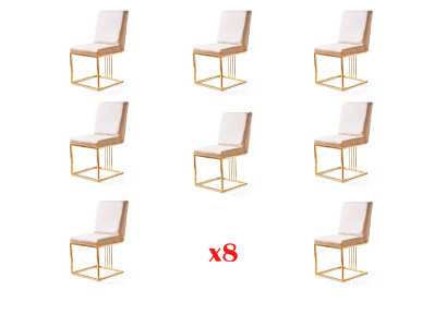 Design 8x židlí skupina set polstří Gastro Nové jídelní židle garnitura křeslo