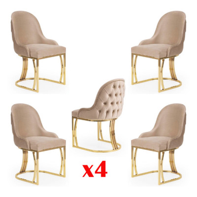 Jídelní textilní gastro židle design set 4x židle s látkovým potahem
