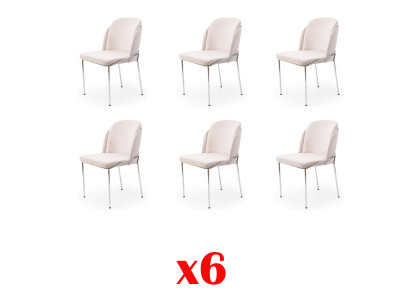 Židle 6x židle jídelny Křesla Křesla Lounge Design Nábytek Nerezová ocel