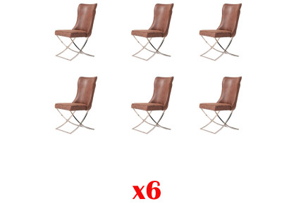 Židle 6 Jídelní pokoj Klubový křeslo Dřevo Lounge Design Nábytek Potahovaná židle
