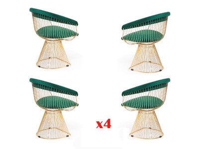 Garnitur Design 4x Set židlí Jídelní textilie Potah sedáků 