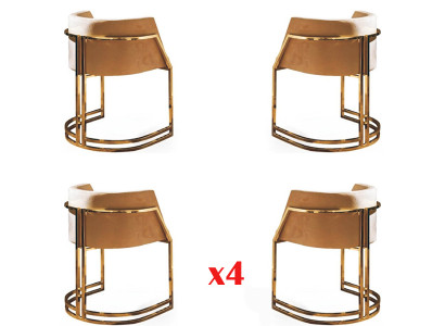 Kuchyň Jídelna Moderní 4x židle židle nerez textilní potah židle