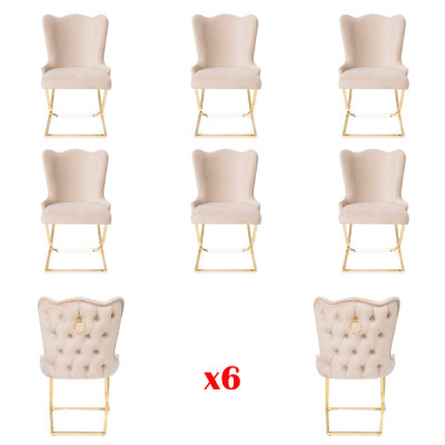 Design 6x Židle Skupina Sada Jídelní židle Souprava Křesel Gastro