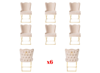 Design 6x Židle Skupina Sada Jídelní židle Souprava Křesel Gastro