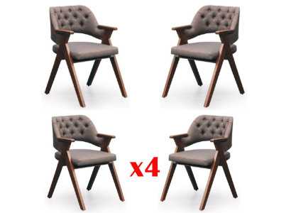 Garnitura 4x skříňka s nábytkem Chesterfield Lehnstuhl Jídelní židle skupina garnitura