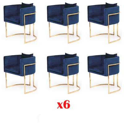 Skupina textilních čalouněných židlí pro hostinské jídelny, designový set 6 židlí.