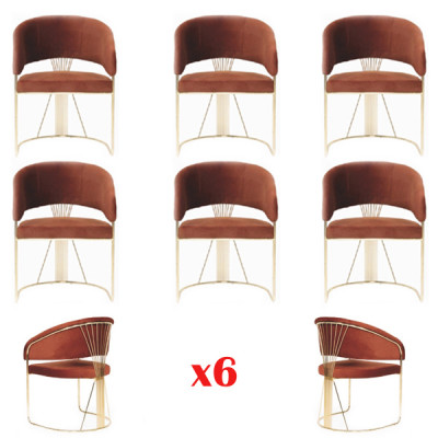 Design polstrové křeslo 6 židlí skupina souprava stolu židle lounge set luxusní