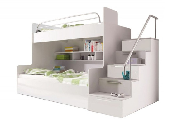 Etagen Bett Kinderzimmer Betten Hochbett Doppelstockbett Hochglanz Möbel Weißes