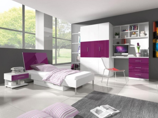 Eckschrank Regal Bücherschrank Schrank Holz für Kinderzimmer Jugendzimmer Weiß