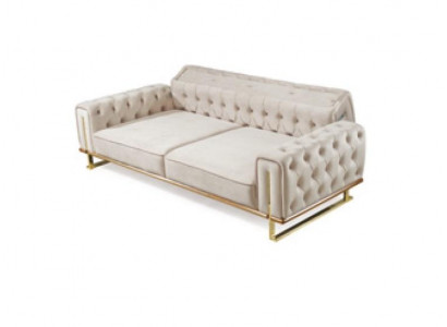 Sedačka Beige 3místná obývacího pokoje Luxusní design Chesterfield italský.
