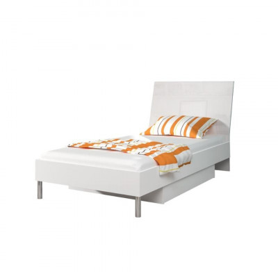 Postele bílé dřevo design postel s vysokým leskem jednolůžko dětská postel pro dívku.