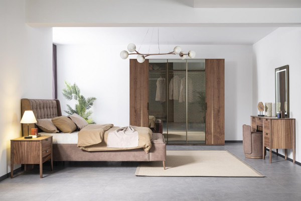 xxl šatní skříň vysoká hnědá skříně ložnice skříň sklo dřevo moderní nové