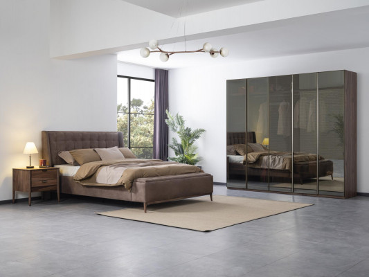 xxl šatní skříň vysoká hnědá skříně ložnice skříň sklo dřevo moderní nové