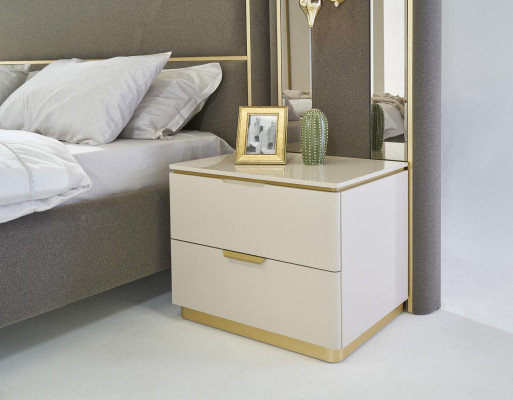 Ložnice konzole noční stolek sada 2x noční stolky luxusní hotelový nábytek Beige Nový