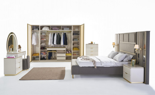 Ložnice konzole noční stolek sada 2x noční stolky luxusní hotelový nábytek Beige Nový
