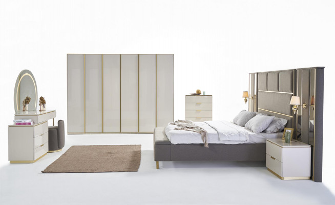 Ložnice konzole noční stolek sada 2x noční stolky luxusní hotelový nábytek Beige Nový