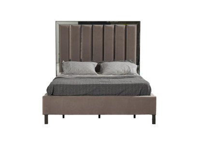 Betten Design Bett Polster Schlafzimmer Hotel Design Doppelbett Metall Taupe Neu